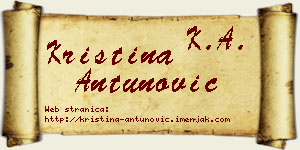 Kristina Antunović vizit kartica